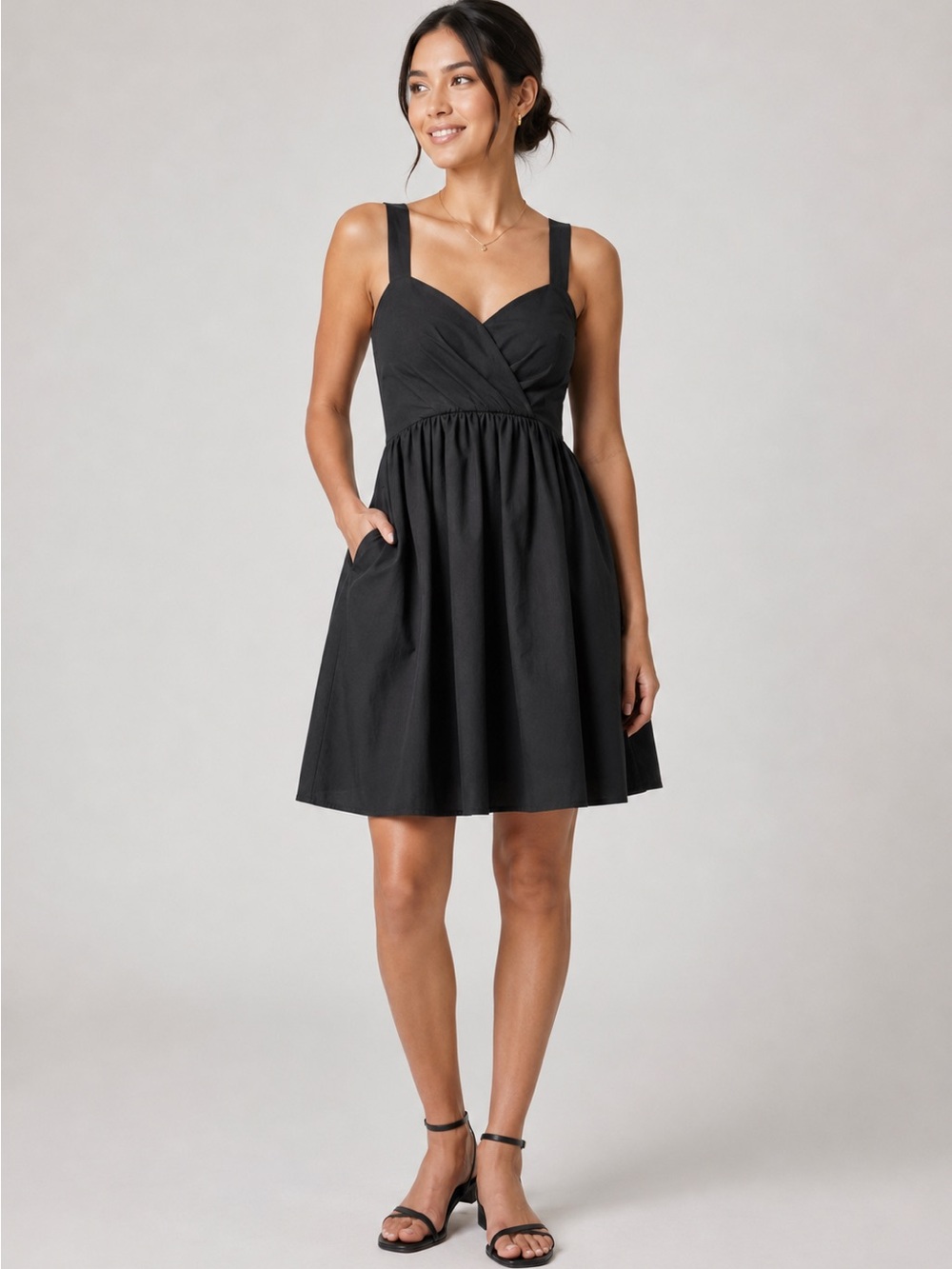 GAP Black Cross-Back Babydoll Dress
